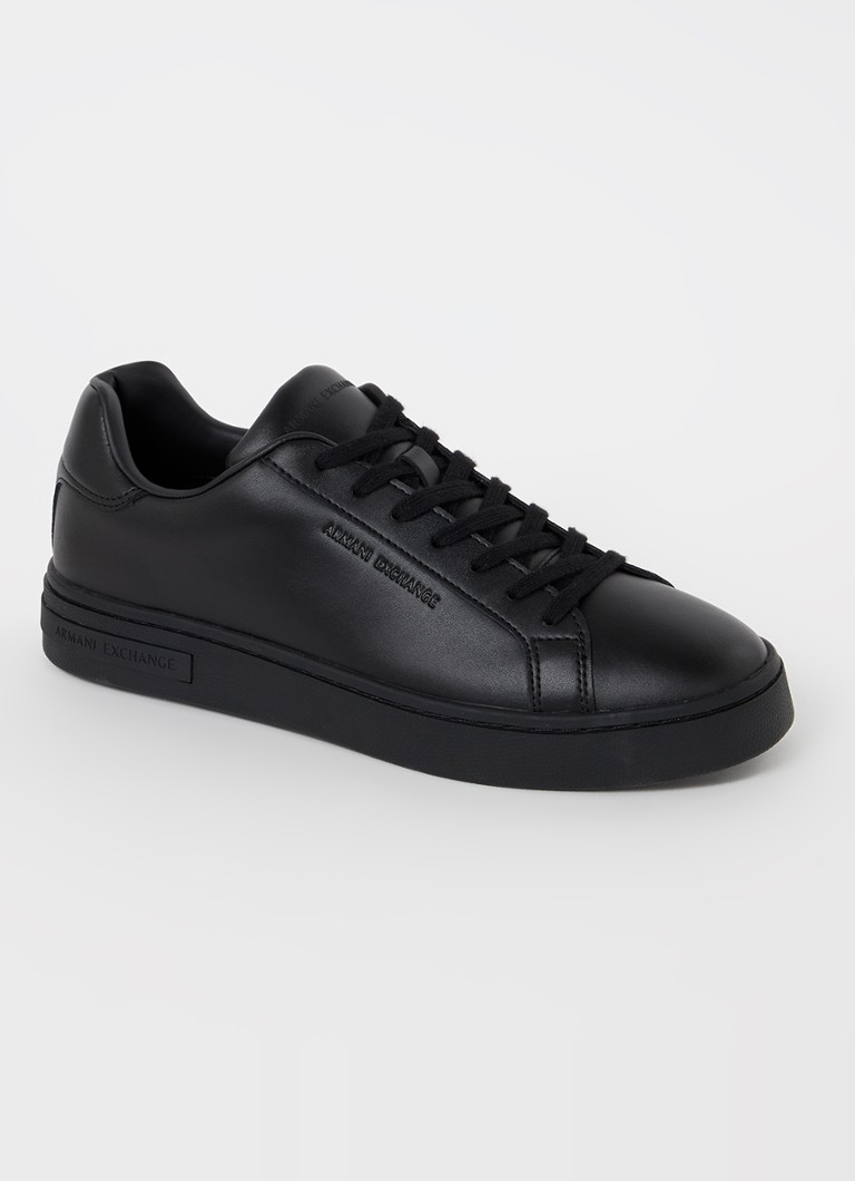 Armani Heren Sneaker van leer in de kleur Zwart