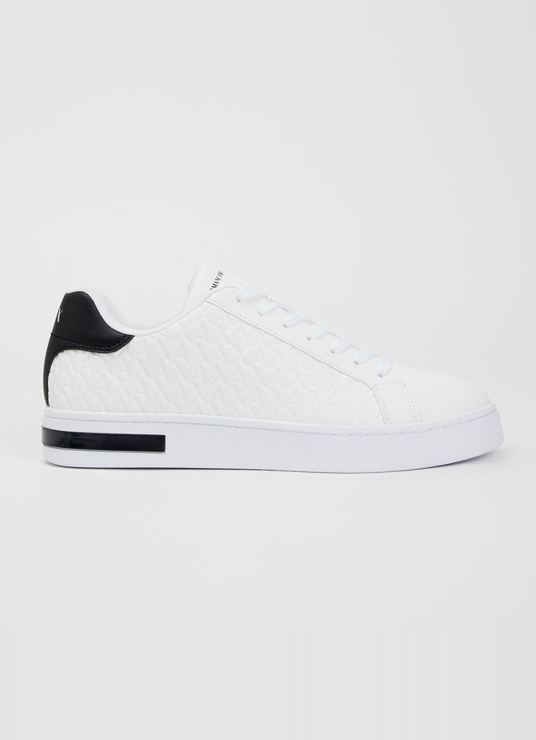 Armani Heren Sneaker met logoprint in de kleur Wit