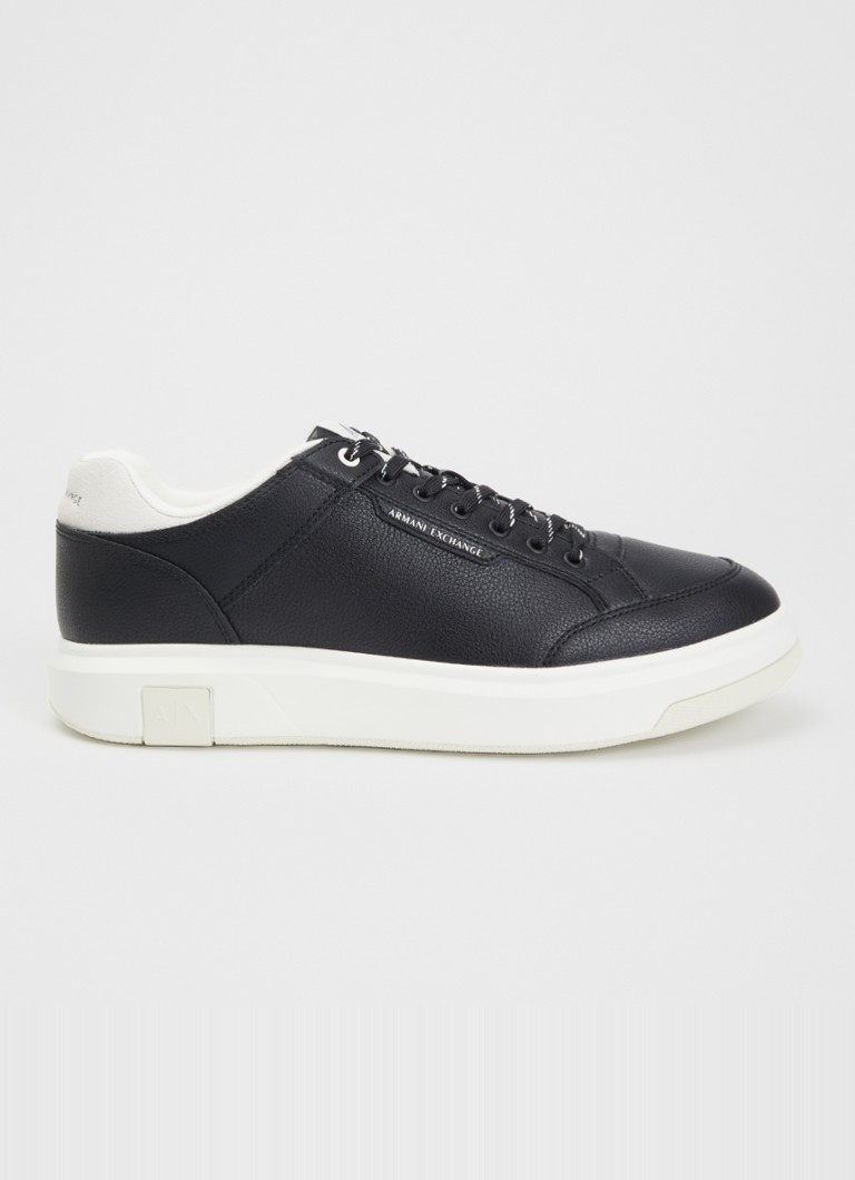 Armani Heren Sneaker van leer in de kleur Zwart