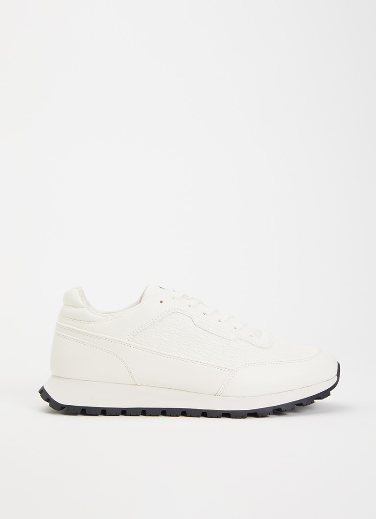 Armani Heren Sneaker met logoprint in de kleur Gebroken wit
