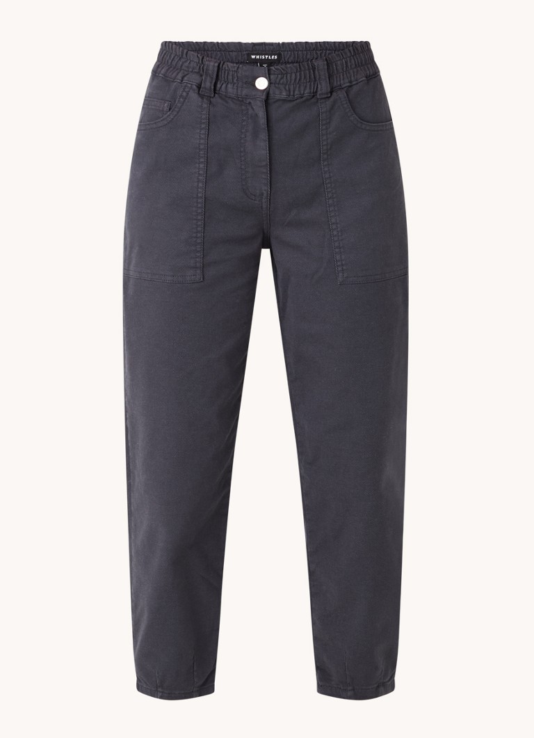 Whistles Dames Tessa high waist cropped straight leg jeans met gekleurde wassing in de kleur Antraciet