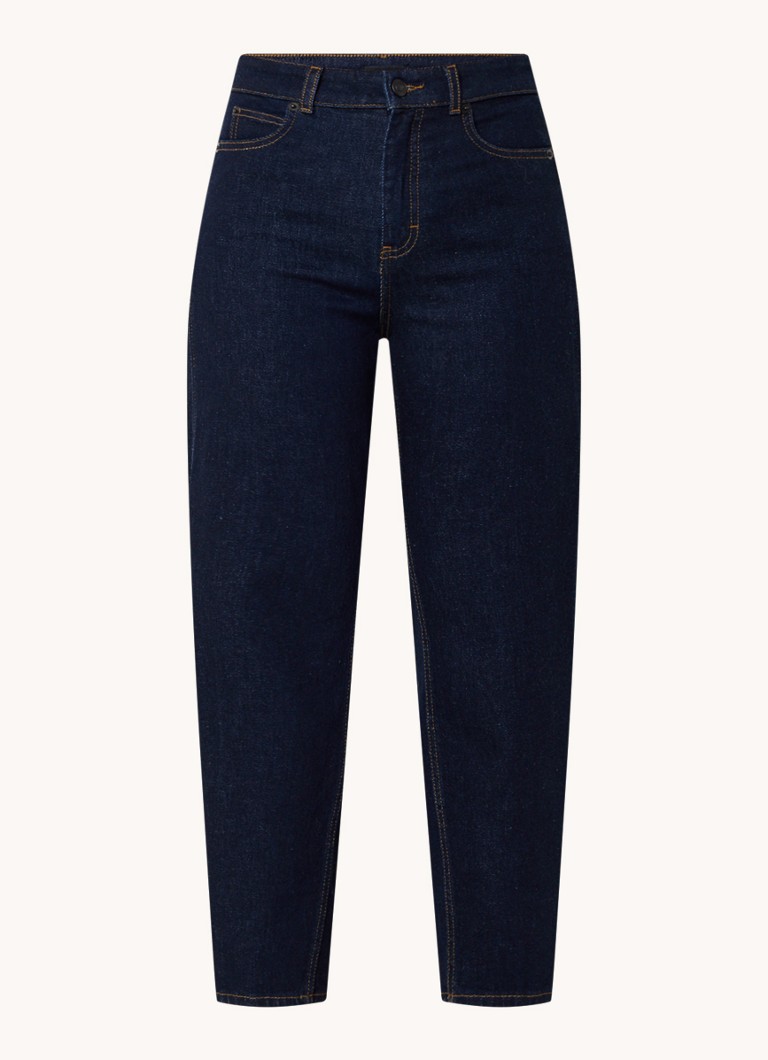 Whistles Dames Barrel high waist cropped tapered jeans met donkere wassing in de kleur Indigo
