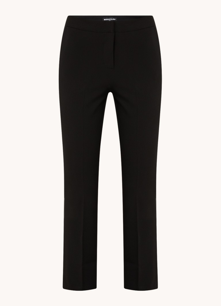 Whistles Dames Lily high waist cropped slim fit pantalon met steekzakken in de kleur Zwart