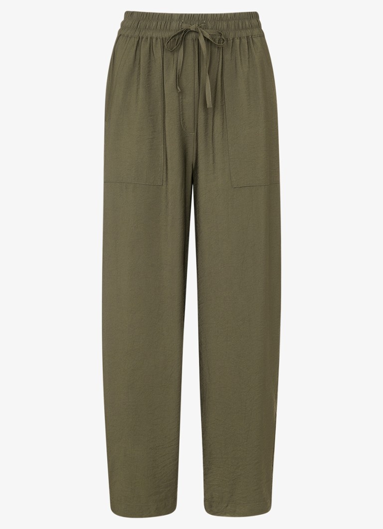 Whistles Dames High waist tapered fit broek met steekzakken in de kleur Bronsgroen