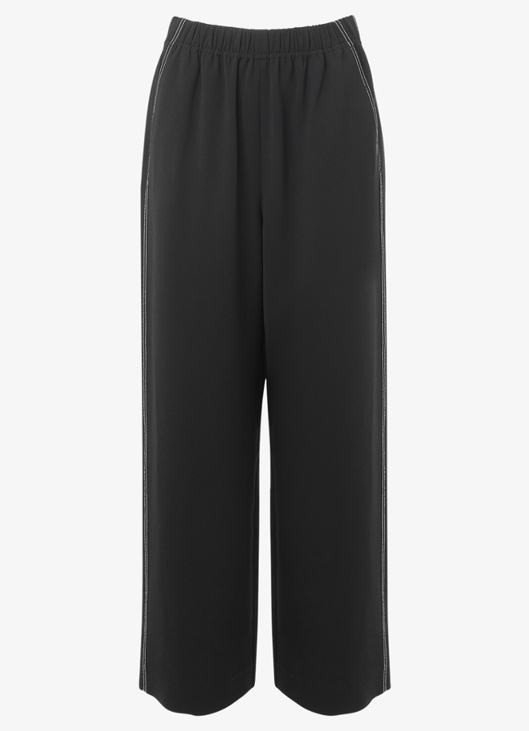 Whistles Dames Mid waist wide fit pantalon met steekzakken in de kleur Zwart