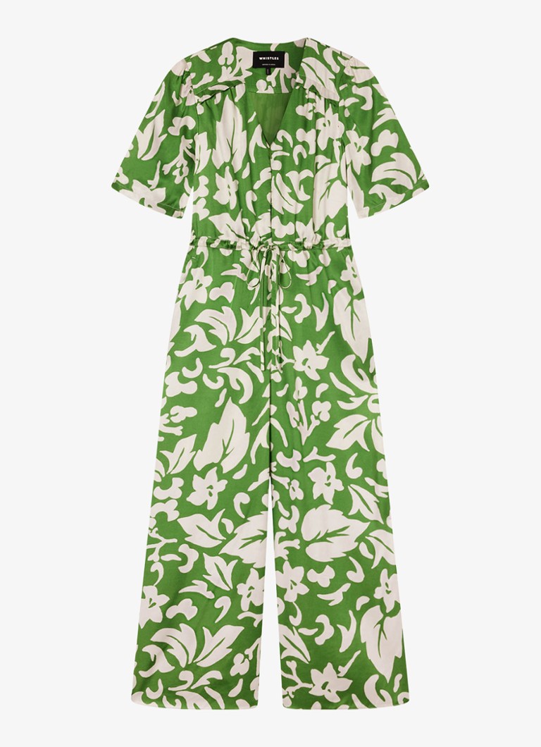 Whistles Dames Wide fit jumpsuit met bloemenprint in de kleur Groen