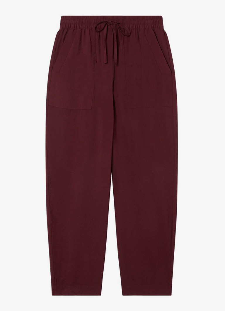 Whistles Dames High waist cropped straight fit broek met steekzakken in de kleur Bordeauxrood
