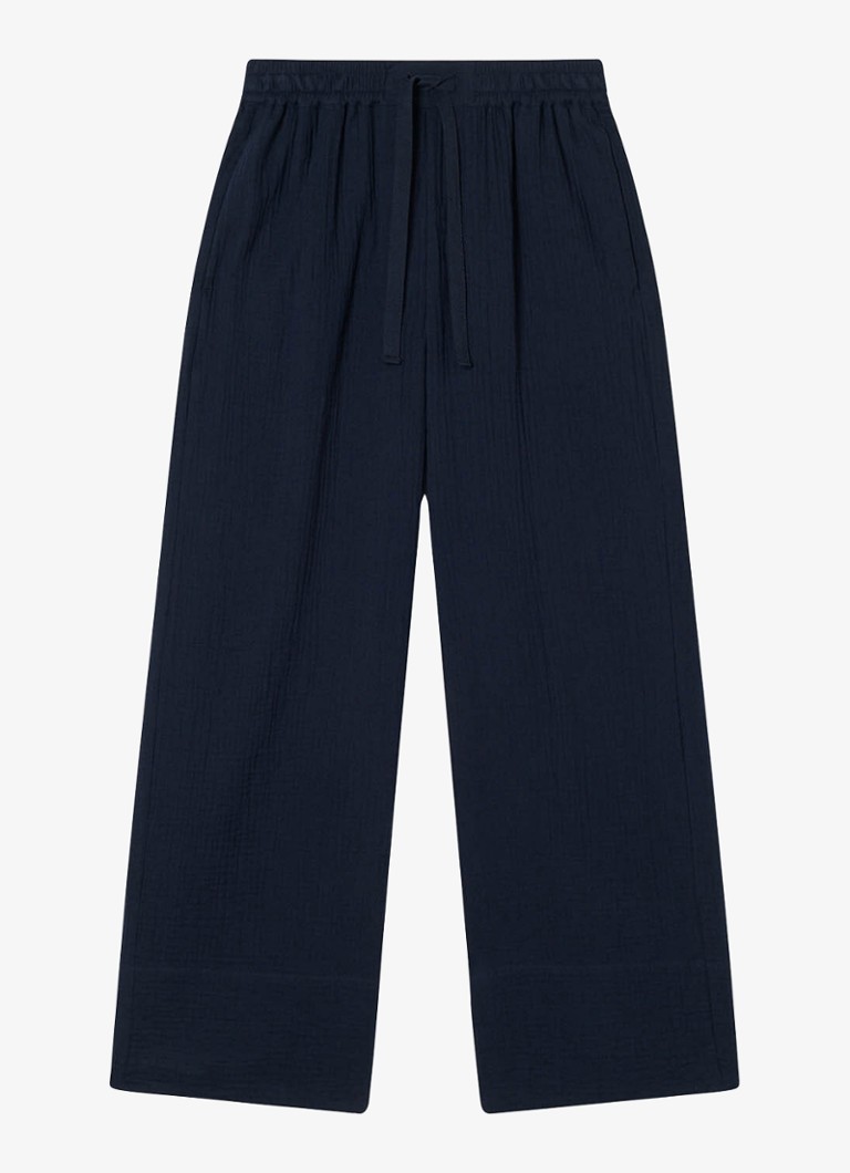 Whistles Dames High waist wide fit pantalon met steekzakken in de kleur Donkerblauw
