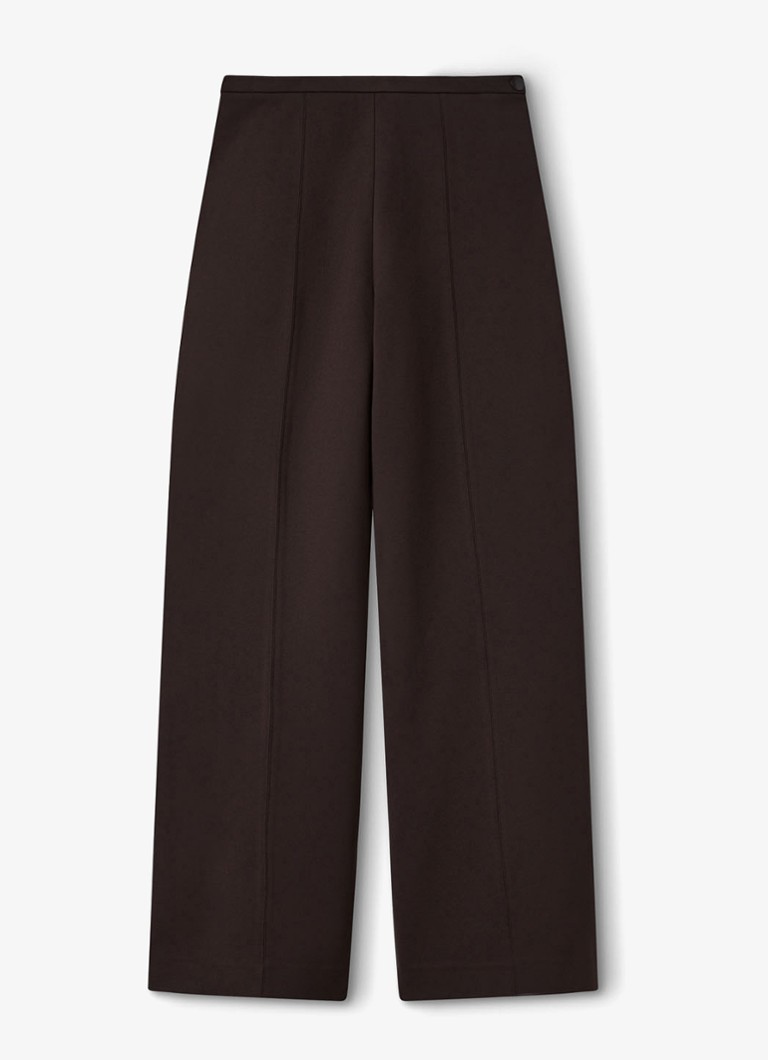 Whistles Dames Ponte high waist wide fit pantalon in de kleur Donkerbruin
