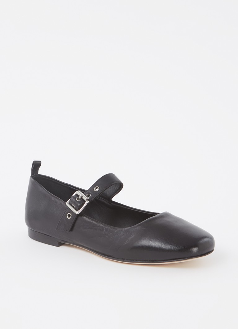 Whistles Dames Elba ballerina van schapenleer in de kleur Zwart