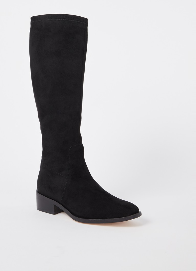 Whistles Dames Lisi Stretch Laars van suède in de kleur Zwart