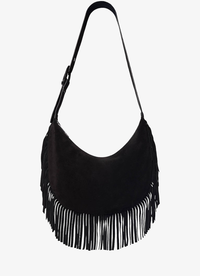 Whistles Dames Crossbodytas met franjes in de kleur Zwart