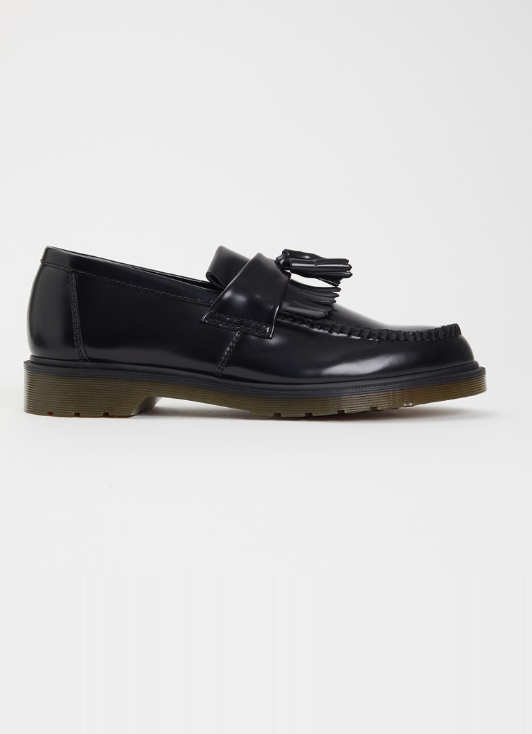 Dr. Martens Heren Adrian loafer van leer met franjes in de kleur Zwart, maat: 46