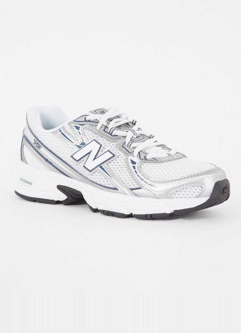 New Balance Dames 740 sneaker van mesh met metallic finish in de kleur Zilver, maat: 37