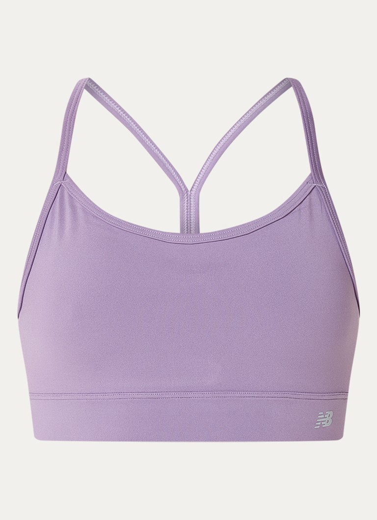 New Balance Dames Ess sport bh met light support in de kleur Paars, maat: S