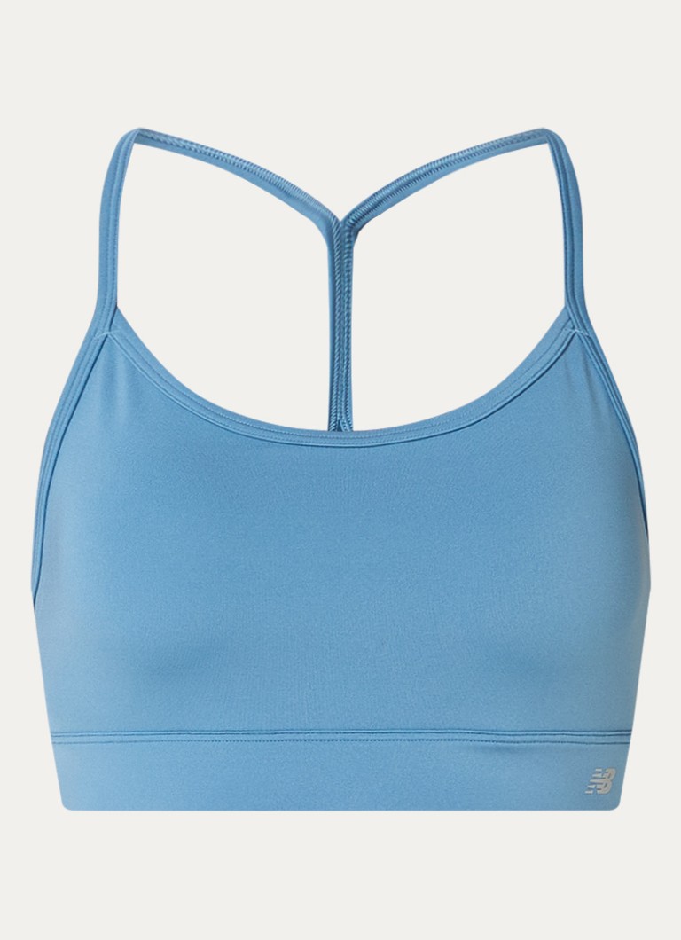 New Balance Dames Sport bh met light support in de kleur Staalblauw, maat: XL