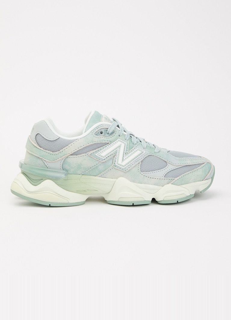 New Balance Dames 9060 sneaker van mesh met logo in de kleur Lichtgroen, maat: 37