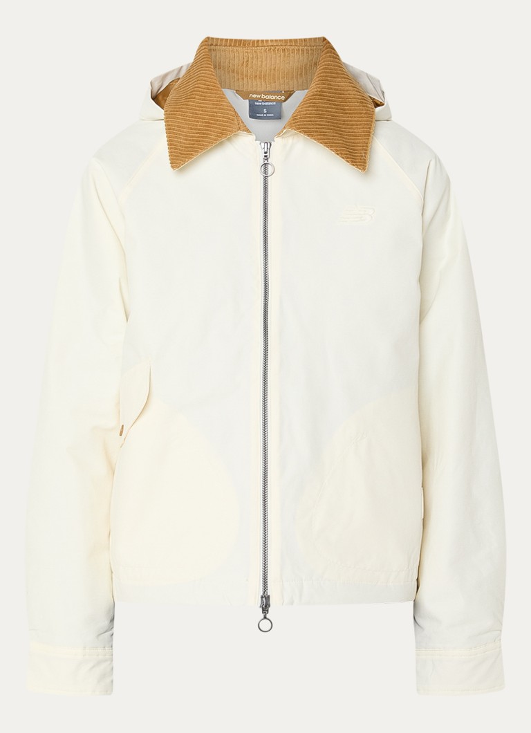 New Balance Dames Jack met details van corduroy en capuchon in de kleur Wit, maat: XL