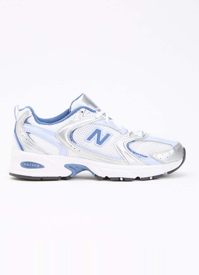 New Balance Dames 530 sneaker van mesh met metallic details in de kleur Blauw, maat: 39,5