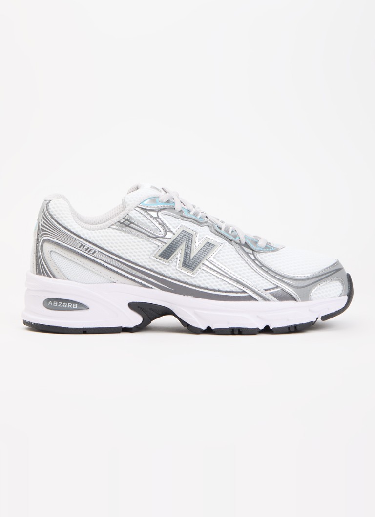 New Balance Dames 740 sneaker van mesh met metallic finish in de kleur Lichtgrijs, maat: 37