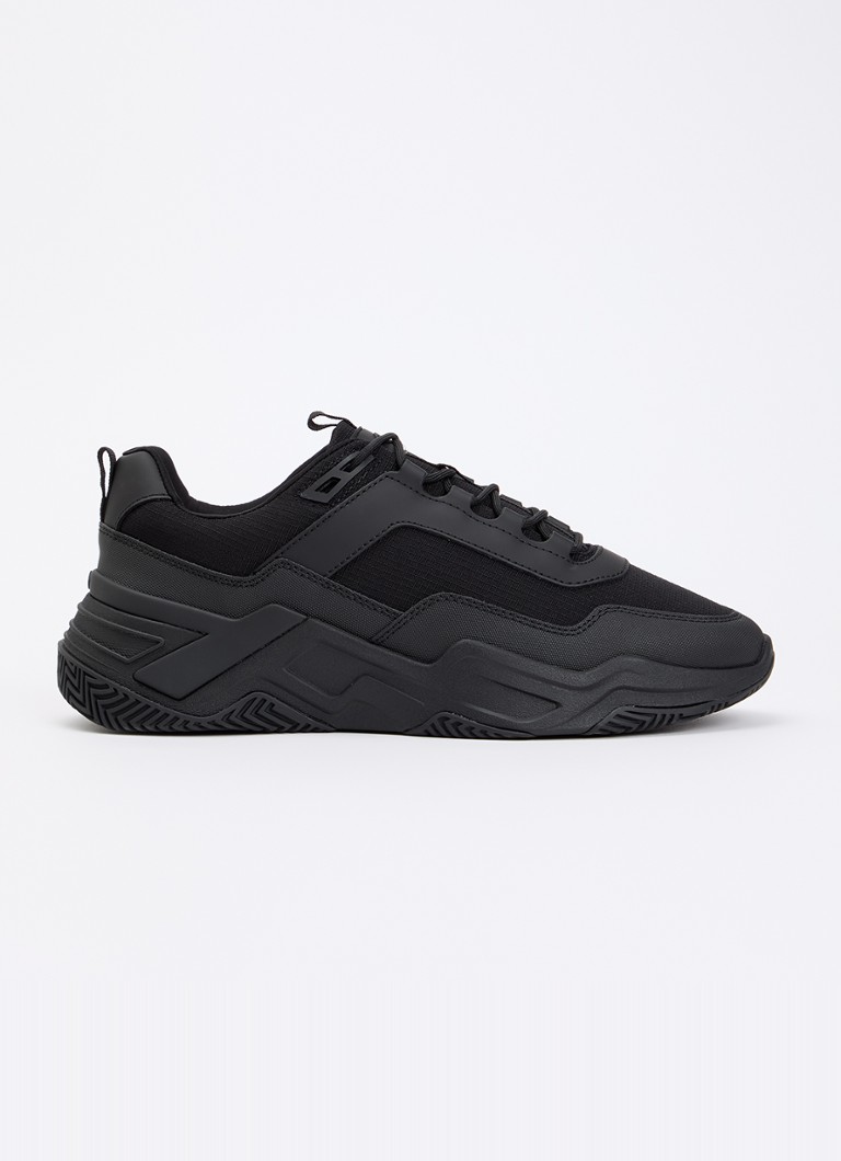 Mallet Heren Odessy sneakers met leren details in de kleur Zwart, maat: 45
