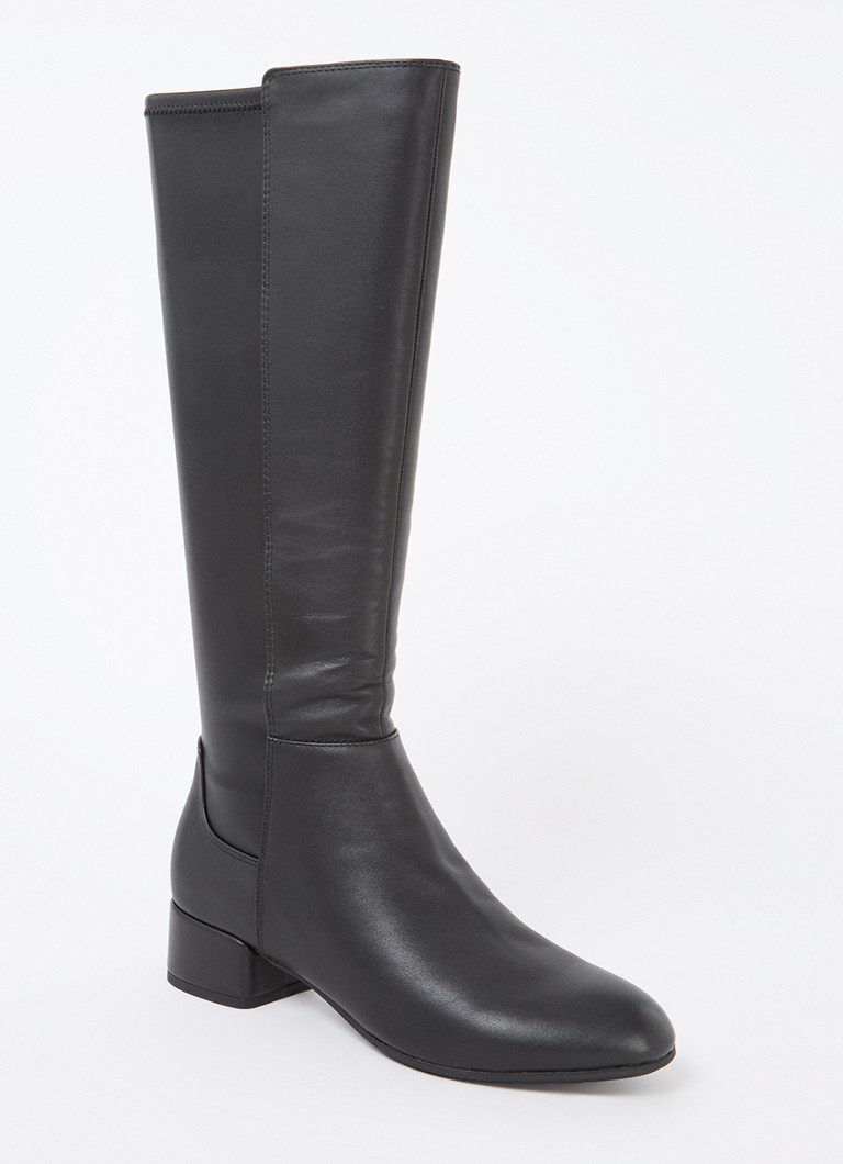 Dune London Dames Tayla laars van leer in de kleur Zwart