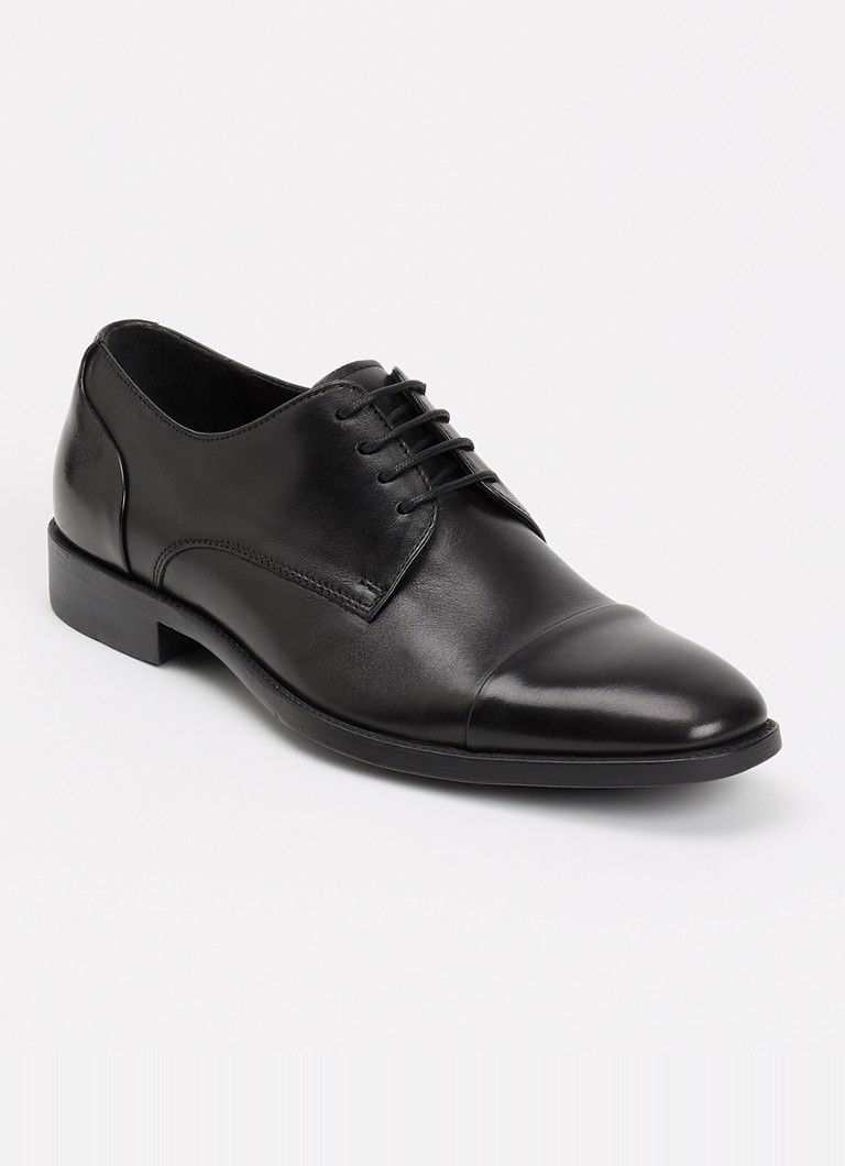 Dune London Heren Suffix veterschoen van leer in de kleur Zwart