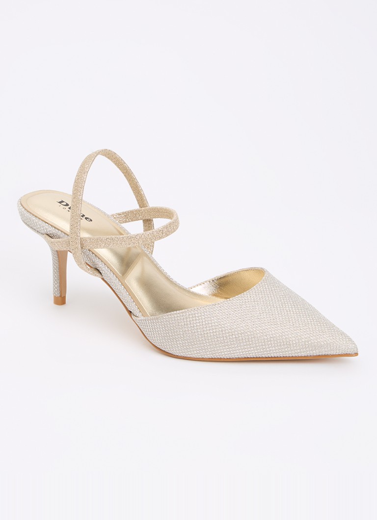 Dune London Dames Classical slingback van leer in de kleur Witgoud