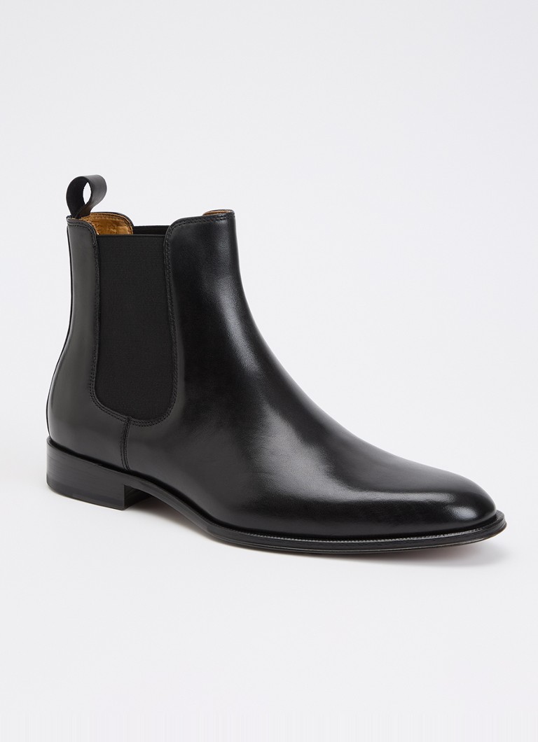 Dune London Dames Manson enkellaarsje van leer in de kleur Zwart