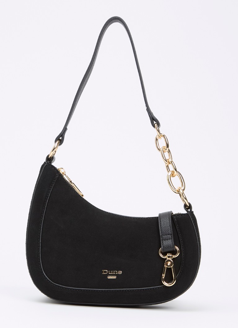 Dune London Dames Direction schoudertas met kettingdetail in de kleur Zwart