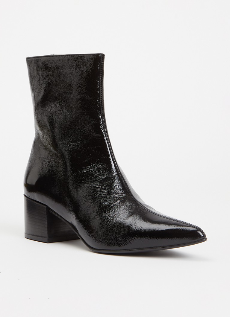 Dune London Dames Pami enkellaarsje van leer in de kleur Zwart
