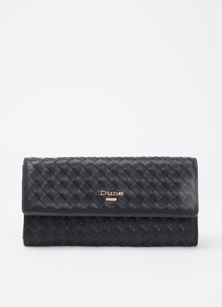 Dune London Dames Kokos portemonnee van leer in de kleur Zwart