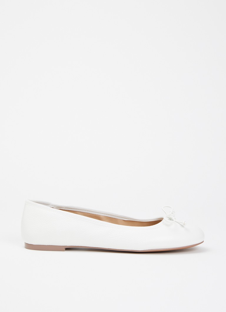 Dune London Dames Helenne ballerina van leer in de kleur Wit