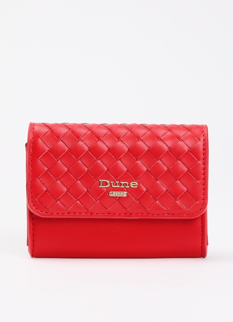 Dune London Dames Kelsey overslagportemonnee met leren details in de kleur Vuurrood