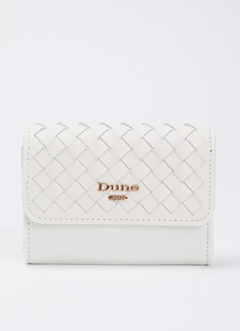 Dune London Dames Kelsey overslagportemonnee met leren details in de kleur Wit