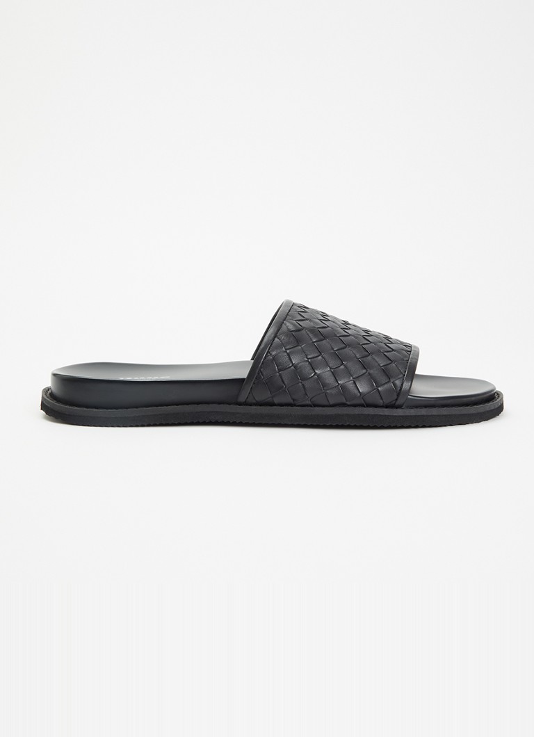 Dune London Dames Ivar slipper van leer in de kleur Zwart