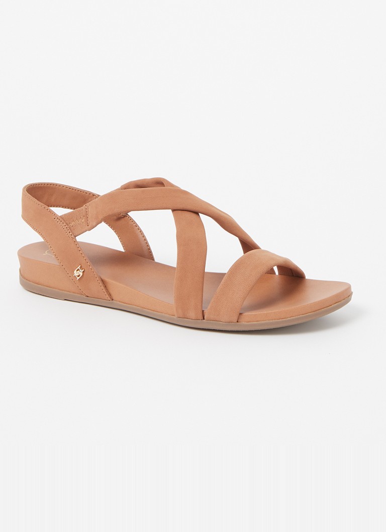 Dune London Dames Landies sandaal van nubuck in de kleur Hazelnootbruin