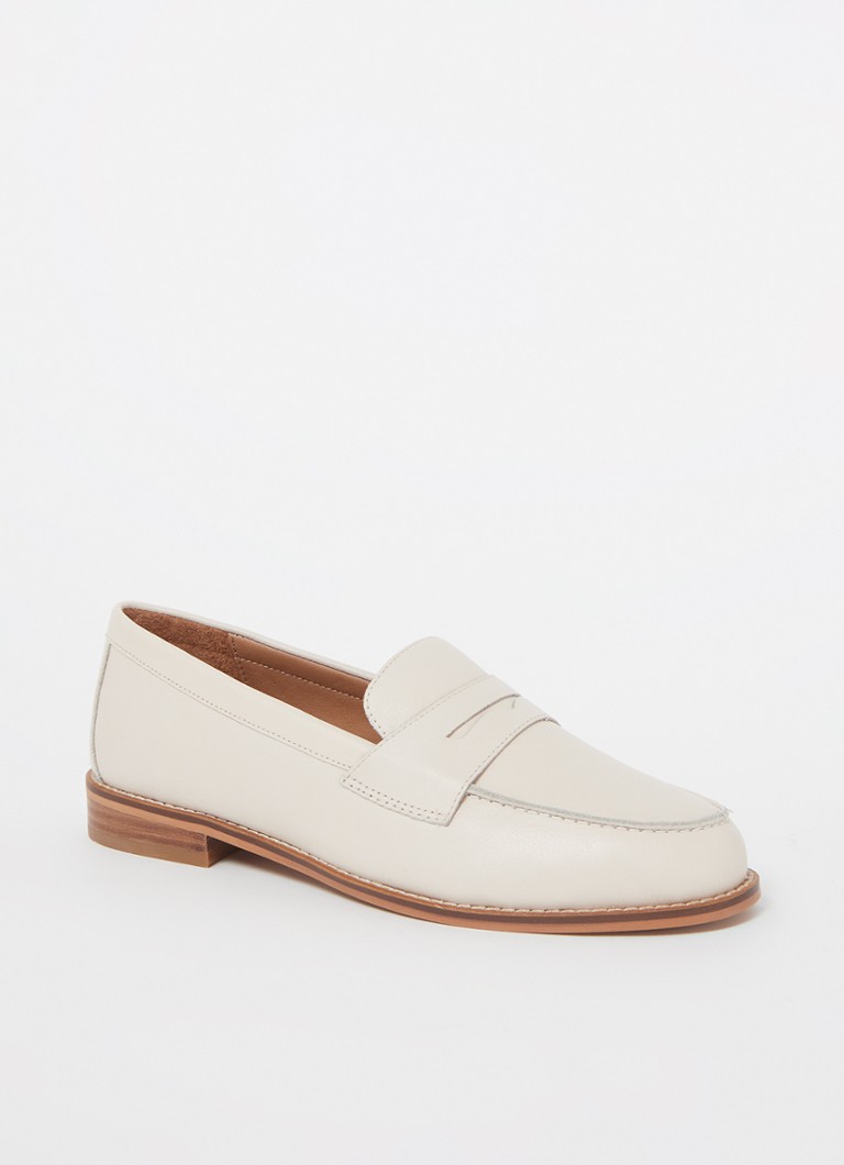 Dune London Dames Ginelli loafer van leer in de kleur Creme