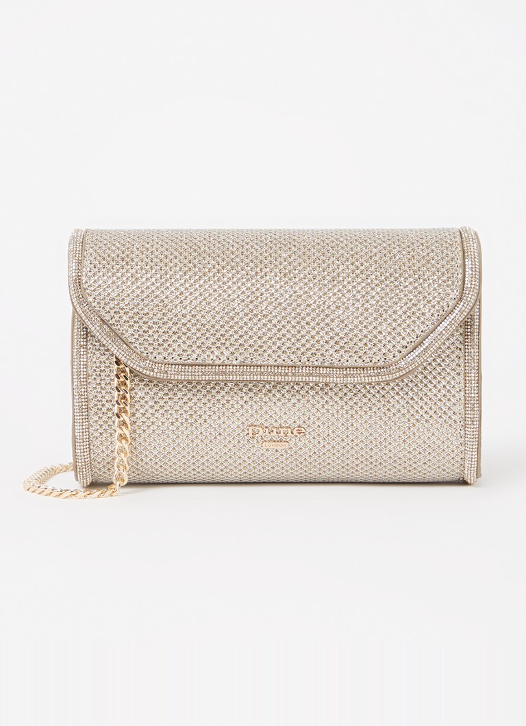 Dune London Dames Bellini clutch met logo in de kleur Goud