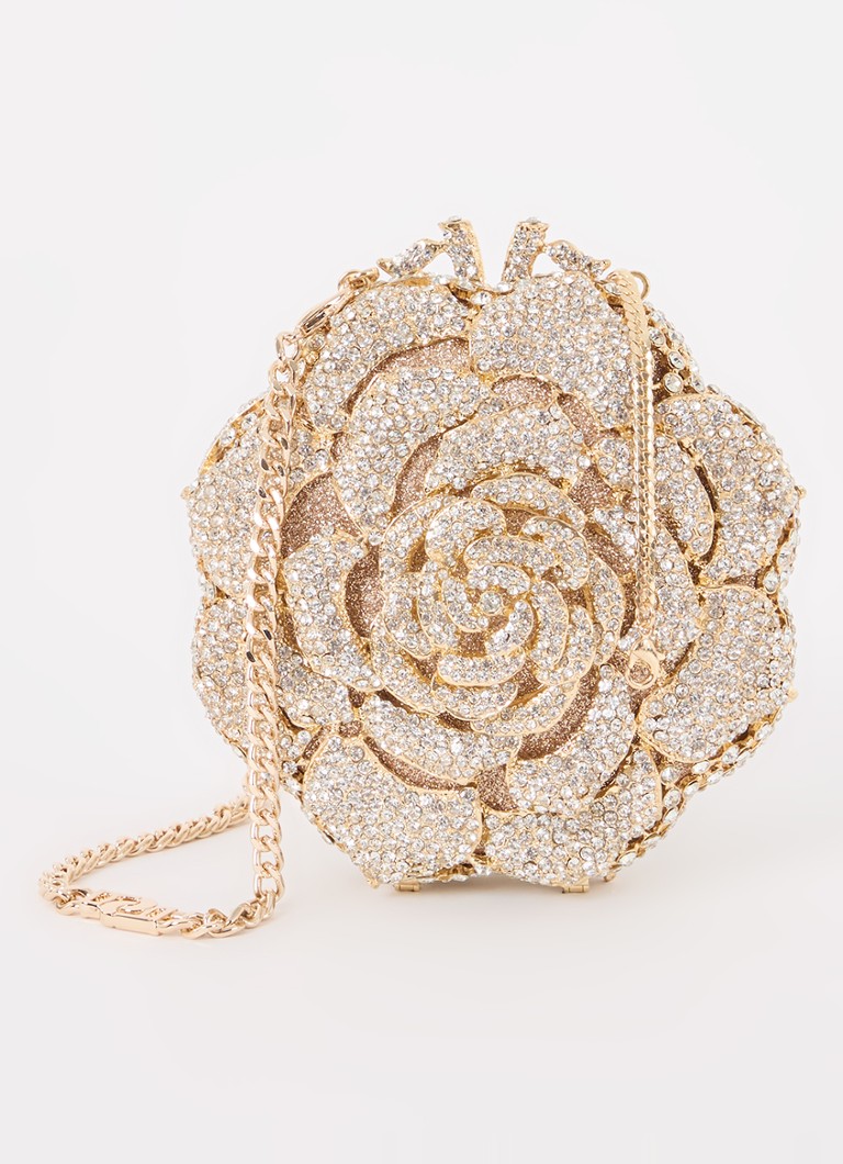 Dune London Dames Floral clutch met strass in de kleur Goud