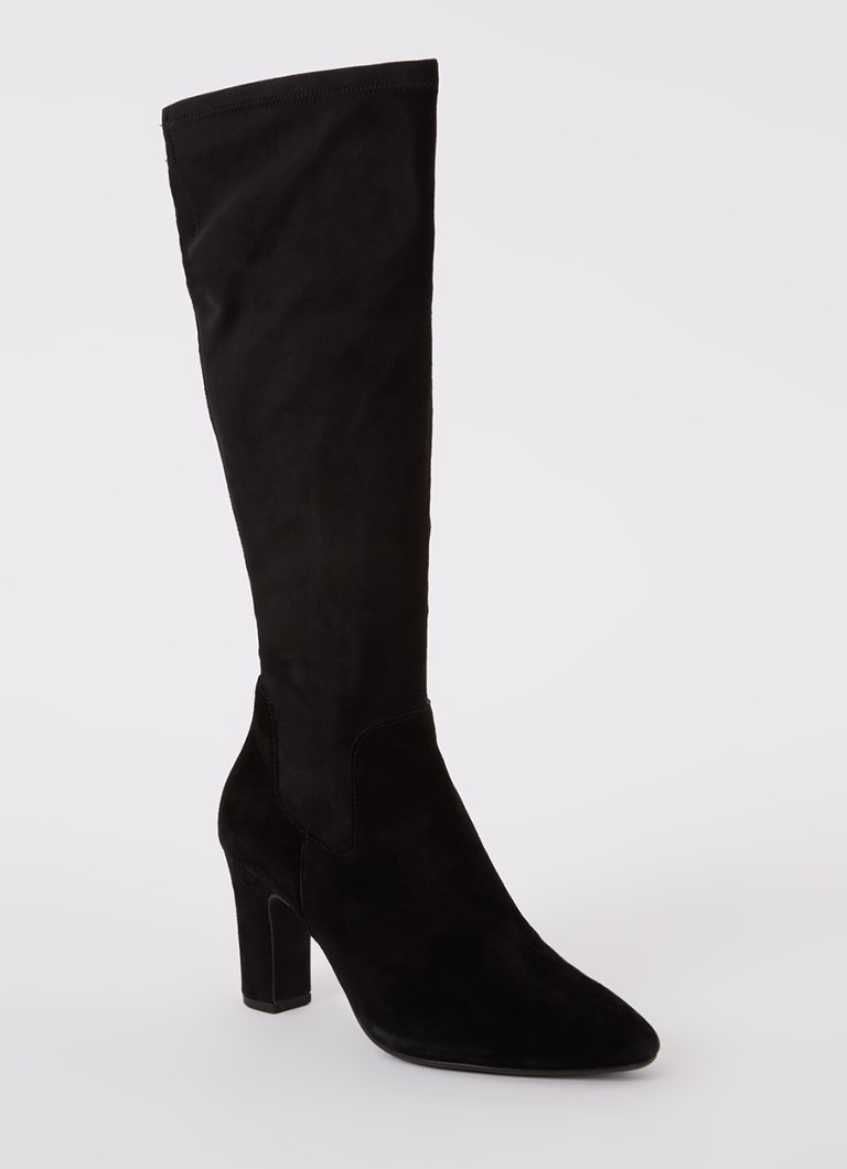 Dune London Dames Wide Fit Simple laars van suède in de kleur Zwart