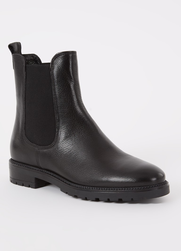 Dune London Dames Poema chelsea boot van leer in de kleur Zwart