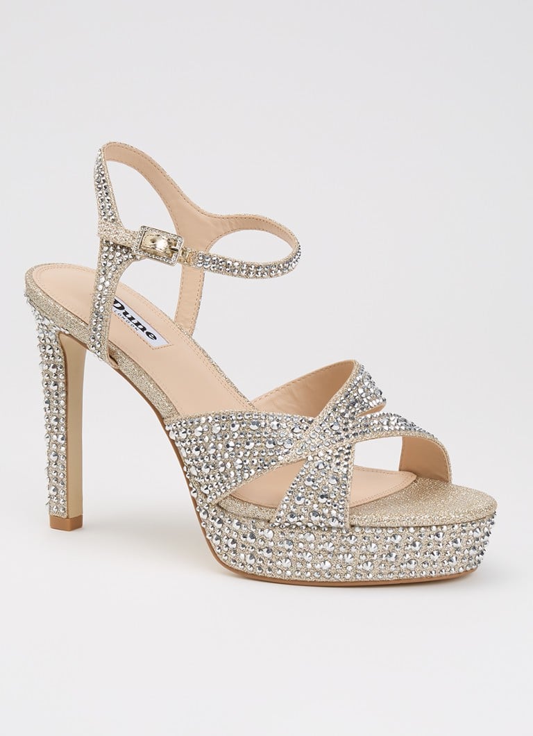 Dune London Dames Mayve sandalette met strass in de kleur Goud