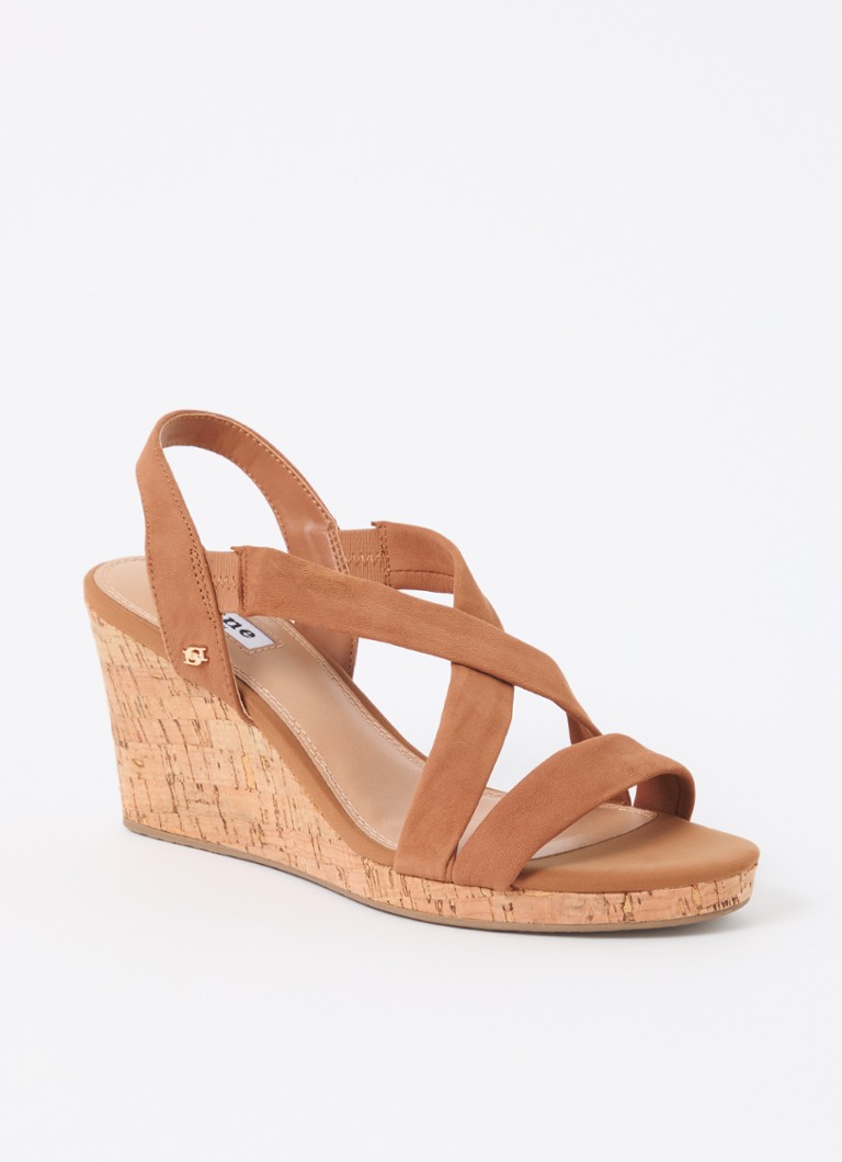 Dune London Dames Kamies sleehak van suède in de kleur Cognac
