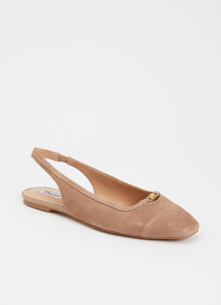 Dune London Dames Hanna slingback van suède in de kleur Donkerbeige