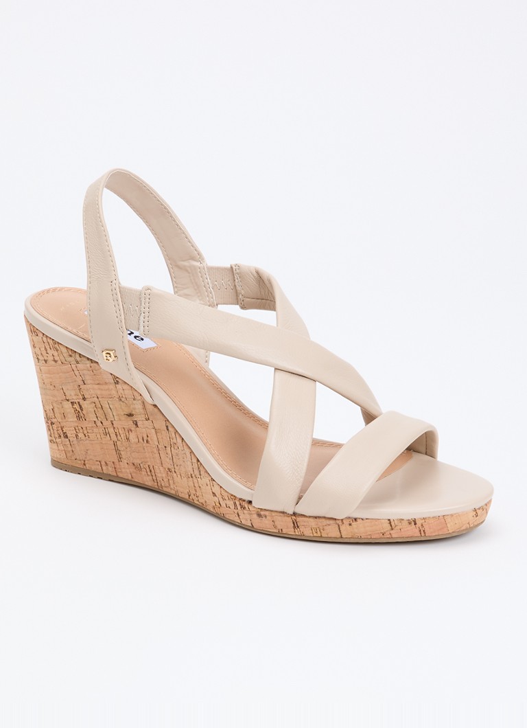 Dune London Dames Wide Fit Kamies sleehak van leer in de kleur Creme