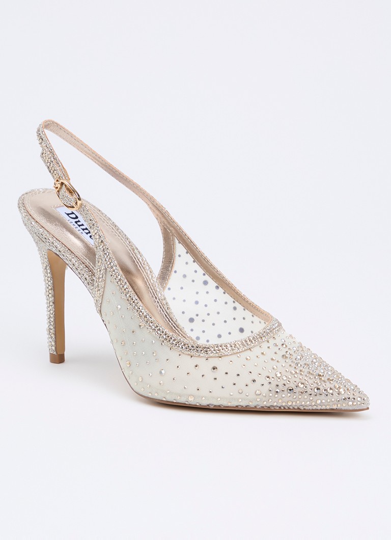 Dune London Dames Compassionate slingback met strass in de kleur Witgoud