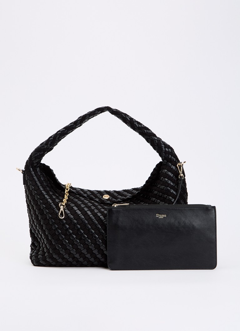 Dune London Dames Deliberate schoudertas met gevlochten detail en uitneembare etui in de kleur Zwart