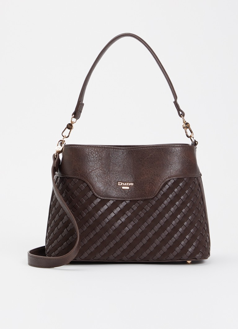 Dune London Dames Dinidelphine handtas met structuur en afneembare schouderriem in de kleur Bruin