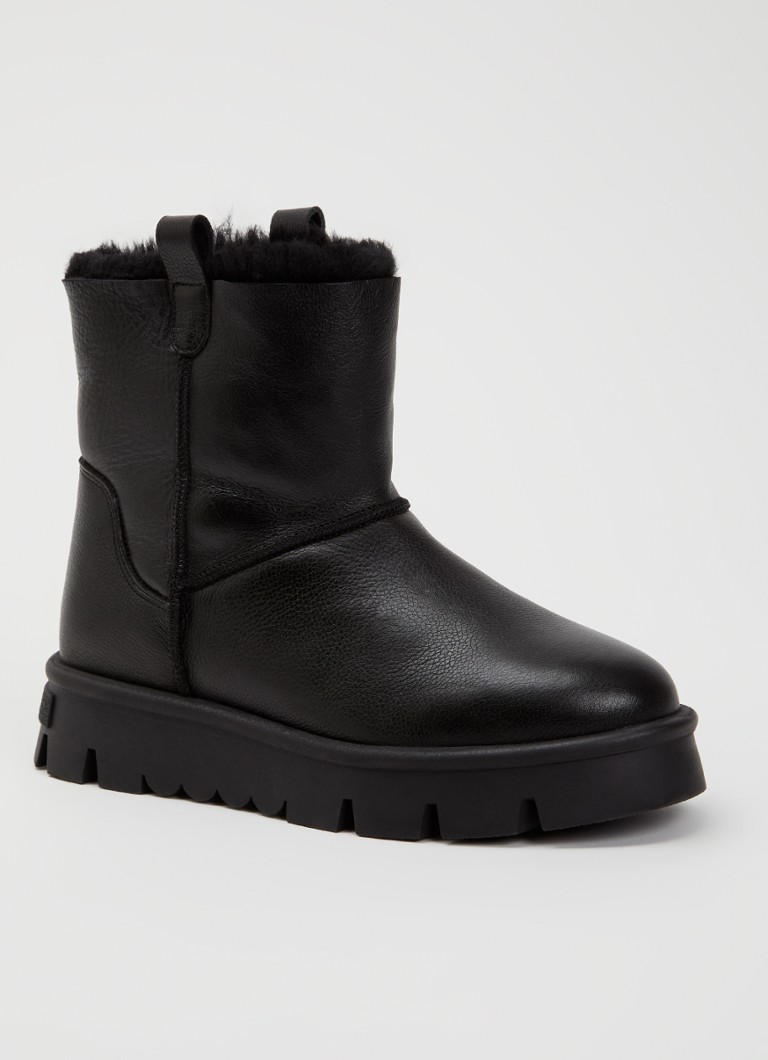 Dune London Dames Parissa enkellaarsje van leer in de kleur Zwart